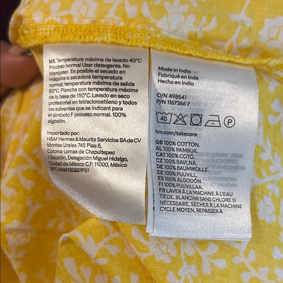 H&M Bright Yellow Dress with White Floral Design - Picture 10 of 10